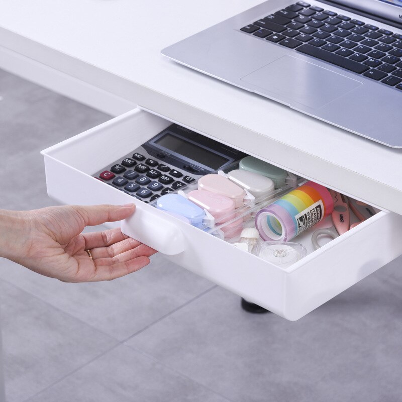 Auto-Collant Crayon Plateau Table de Bureau Tiroir De Rangement Boîte de Rangement Sous Le Bureau Support Auto-adhésif Sous-tiroir De Rangement Support De La Boîte