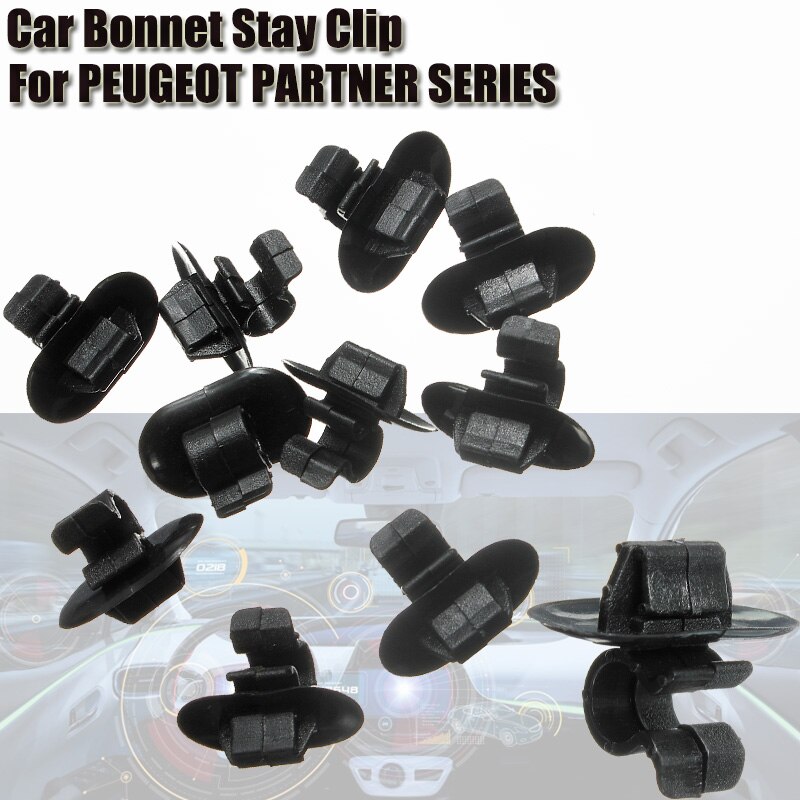 10pcs Bonnet Stay Clip Hood Retainer Car Hood Buckle Fittings Plastic Fastener Holder For Peugeot 106 206 306 406 407 307