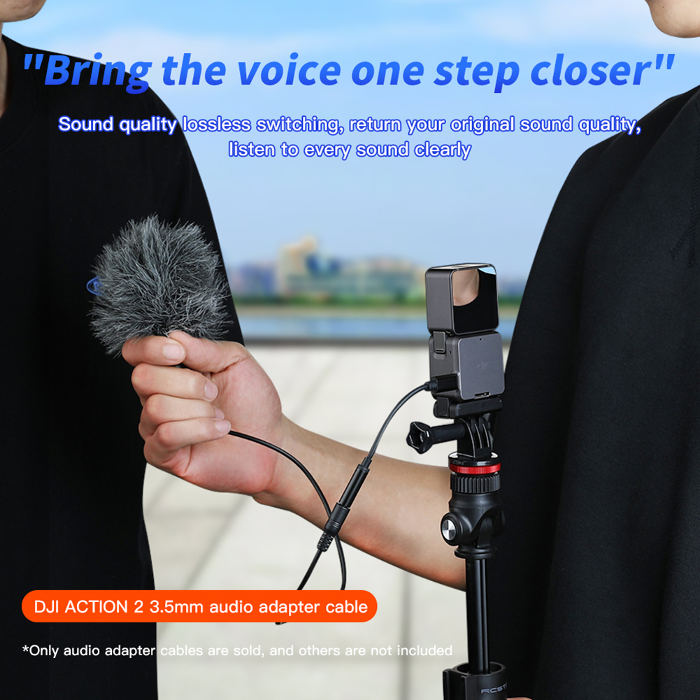 DJI Action 2 3.5MM Microphone Adapter Cable Camera Mic Audio Adapter Line for DJI Osmo Action 2 Accessories