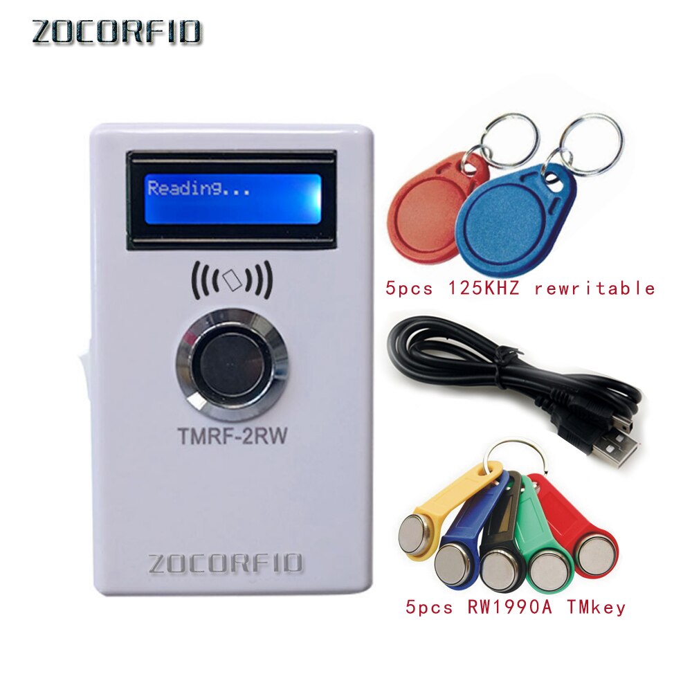 RFID ibutton Copier Duplicator handheld RW1990 TM1990 TM1990B ibutton DS-1990A I-Button 125KHz EM4305 T5577 TM card Reader: Default Title
