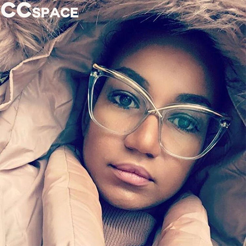 45124 Ladies Unique Cat Eye Glasses Frames Women Brow Line Metal Optical EyeGlasses Eyewear