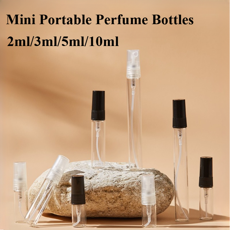1/2/4szt. 2ml 3ml 5ml 10ml mini przenośne butelki Puste pojemniki Butelki na perfumy rozpylać robić wielokrotnego napełniania Próbki kosmetyczne Szkło