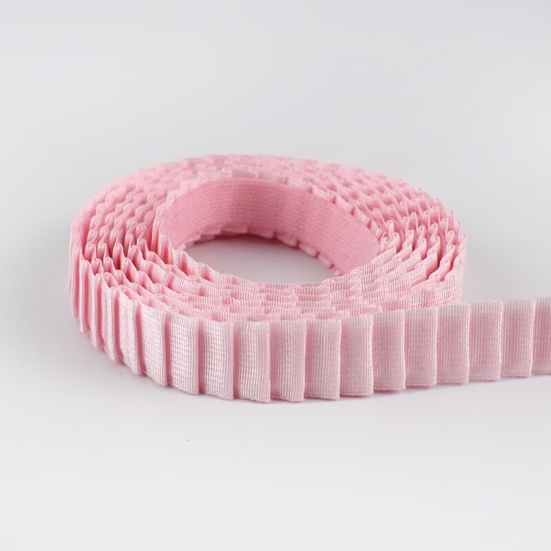 8 meter 13mm geplooide elastische band schouderband kinderschoenen elastisch kant band diy babyhaar naaien lint tape accessoires: Roze
