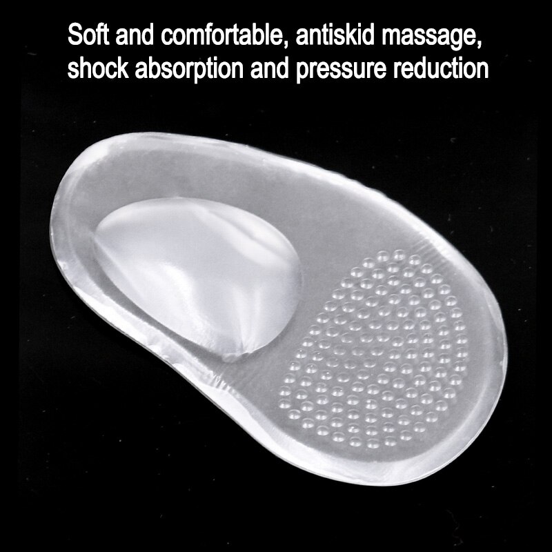 1 par de zapatos de tacón alto antepié delantero media suela almohadillas insertar bola cómoda plantillas de silicona cojín para el cuidado de pie plantillas para antepié