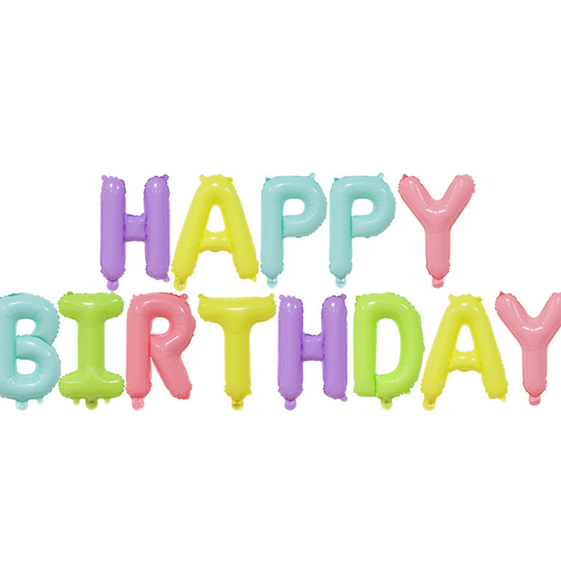 13Pcs/Set Happy Birthday Decoration Balloons Rose Gold Letter Foil Ballons Birthday Party Decorations Globos Balony Anniversaire: Macaron