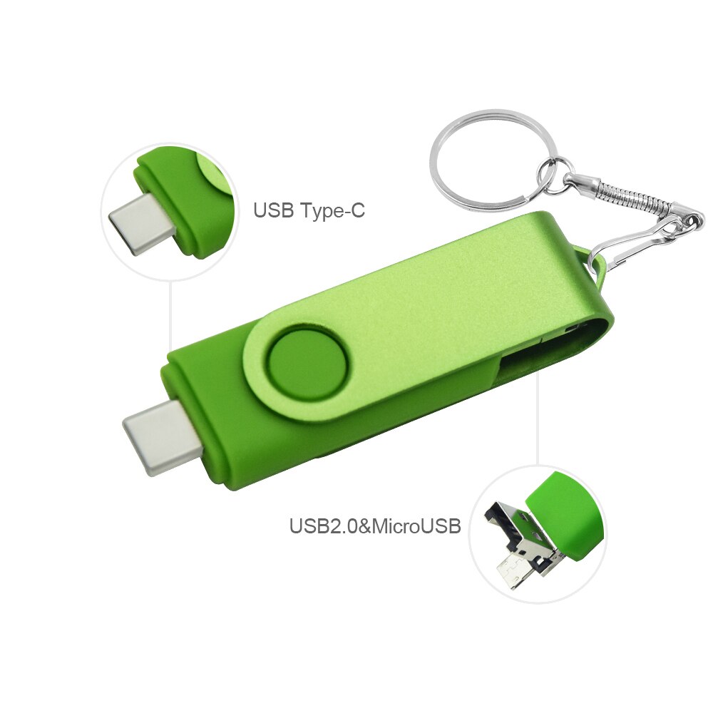 3 in dyski flash usb 1 dla systemu android, typ c i otg , 64gb dyski flash usb 4gb 32gb 16gb 8gb do biura: Biały / 16 gb