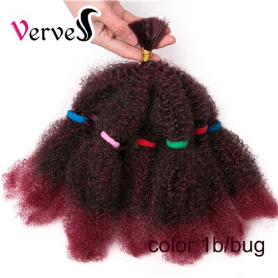 VERVES Culry Synthetic Crochet Braids Hair Extensions 12 inch Ombre Braiding Hair Afro Kinky Bulk Twist Braids Black,Brown,Bug: T1B/Burgundy / 5pcs/lot