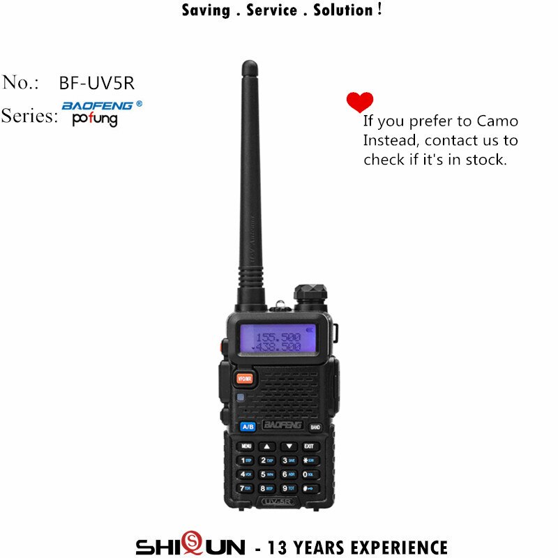 Baofeng – walkie-talkie Radio Portable UV-5R, 1 pièce, 2 pièces, Pofung UV 5R 5W VHF/UHF, double bande, Radio CB bidirectionnelle UV5r UV-82 UV-9R: 1Black