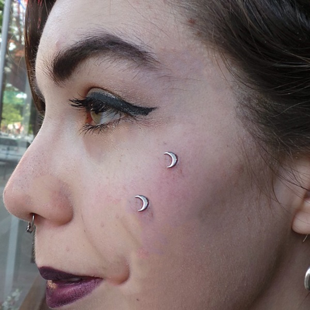 1 Pc Chirurgisch Staal Dermal Anchor Top Maan Dragonfly Micro Dermal Anchor Piercings Lippen Skin Diver Piercing Lichaam Sieraden 14G