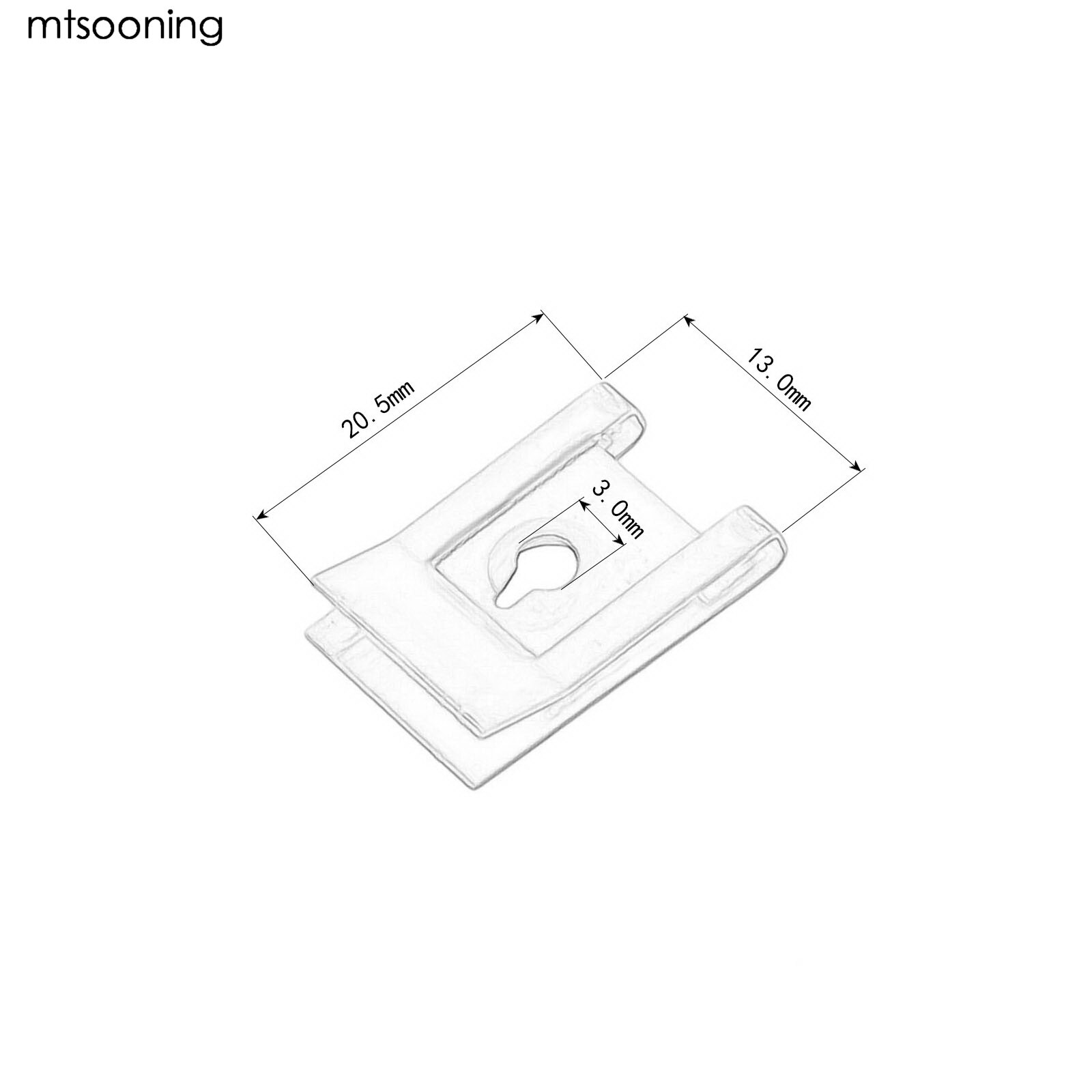 Clips de fixation de voiture, 20 pièces, Base à vis Type U 3mm, Clips de fixation de montage, pare-choc de moteur Automobile