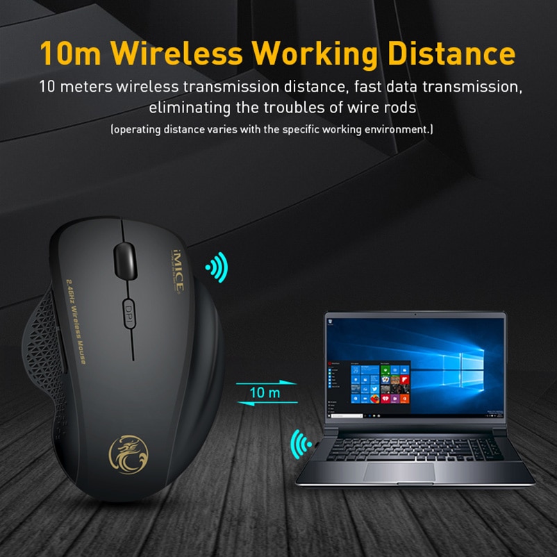 Wireless Mouse Computer Mouse Wireless 2.4 Ghz 1600 DPI Ergonomic Mouse Power Saving Mause Optical USB PC Mice for Laptop PC