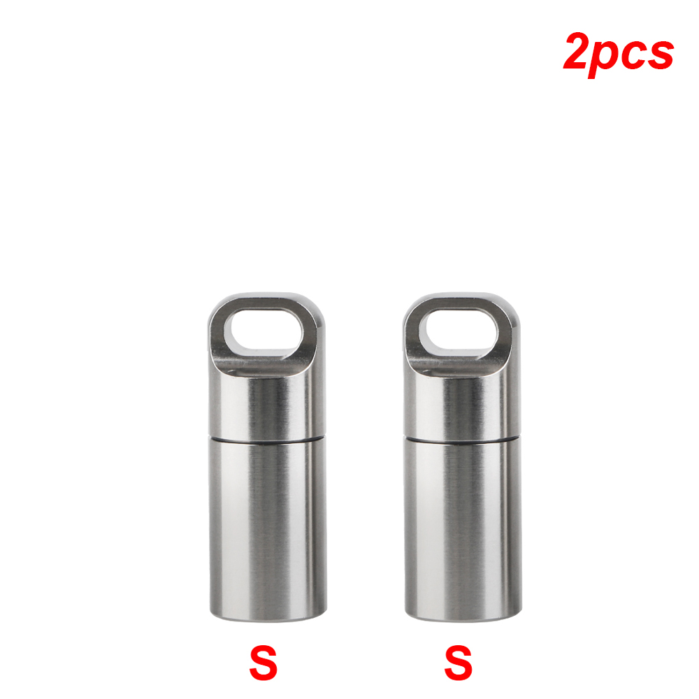 Roestvrij staal S M L pil opbergdoos met sleutelhanger afdichtringen camping EHBO hanger mini medicijndoos waterdicht draagbaar: green