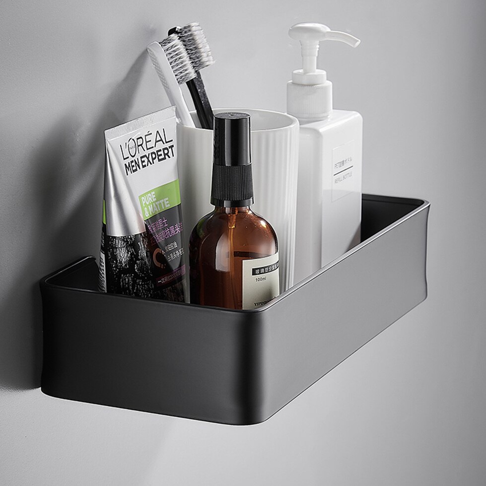 Tissue Holder Black Silver Shower Caddy for Bathroom Toilet Kitchen Shelf Soap Dish Wall Mounted WC Paper Basket