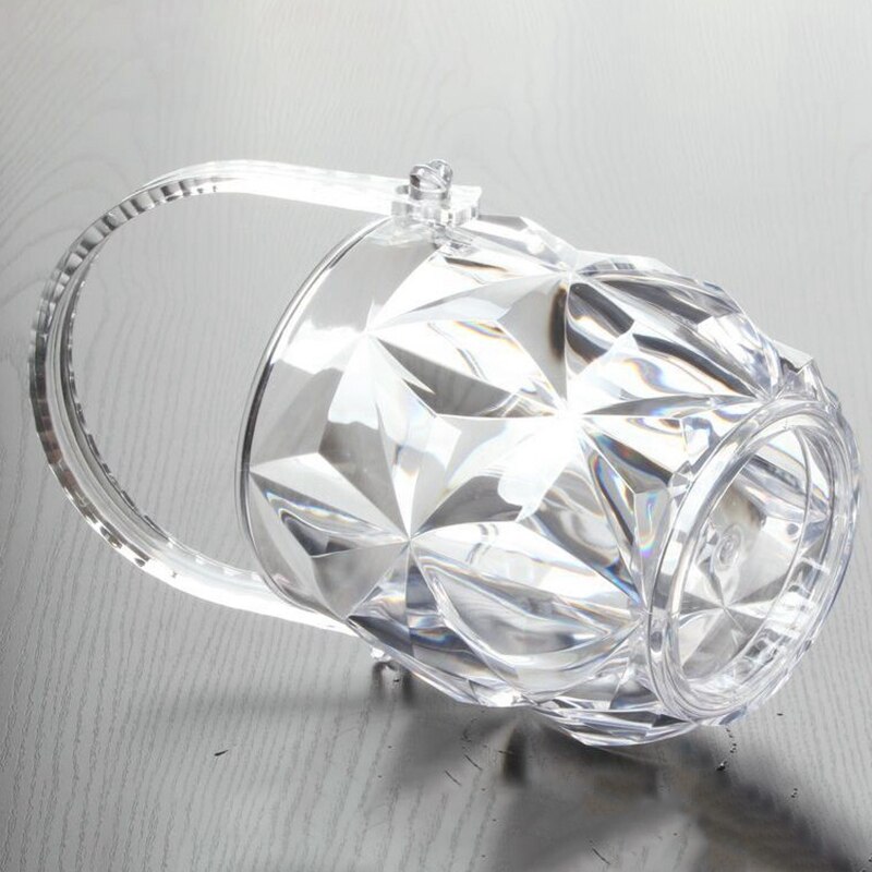 1 Pc Acrylic Bar Ice Bucket Two Handles Champagne Bucket Wine Bucket Spit Wine Barrel Container Ktv Club Bar Supplies