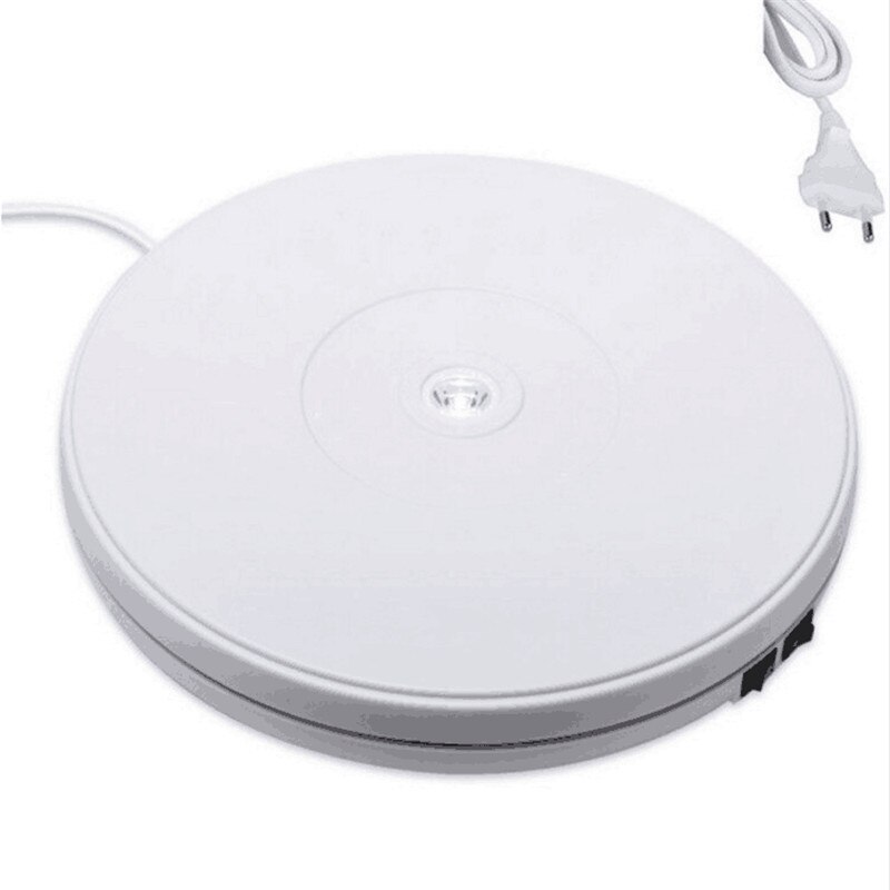 Rotating Display Stand - 25cm/10 Inch - 360° Electric Turntable - Photography Lighting - 110-220V: EU plug 220V