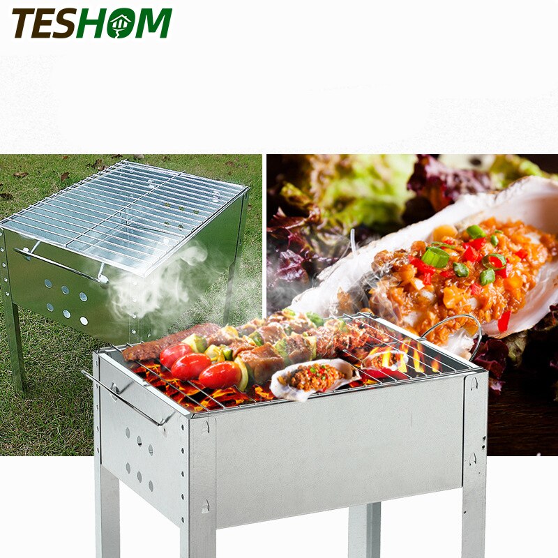 Portable Folding Barbecue BBQ Charcoal Grill Lightweight Foldable For Camping Picnic Outdoor Travel