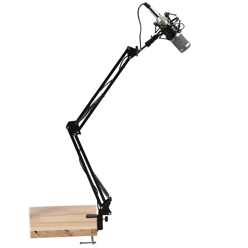 Microphone Scissor Arm Stand 75cm High Tabletop Boom Mic Suspension Mount for Blue Yeti Pro USB Microphone Holder