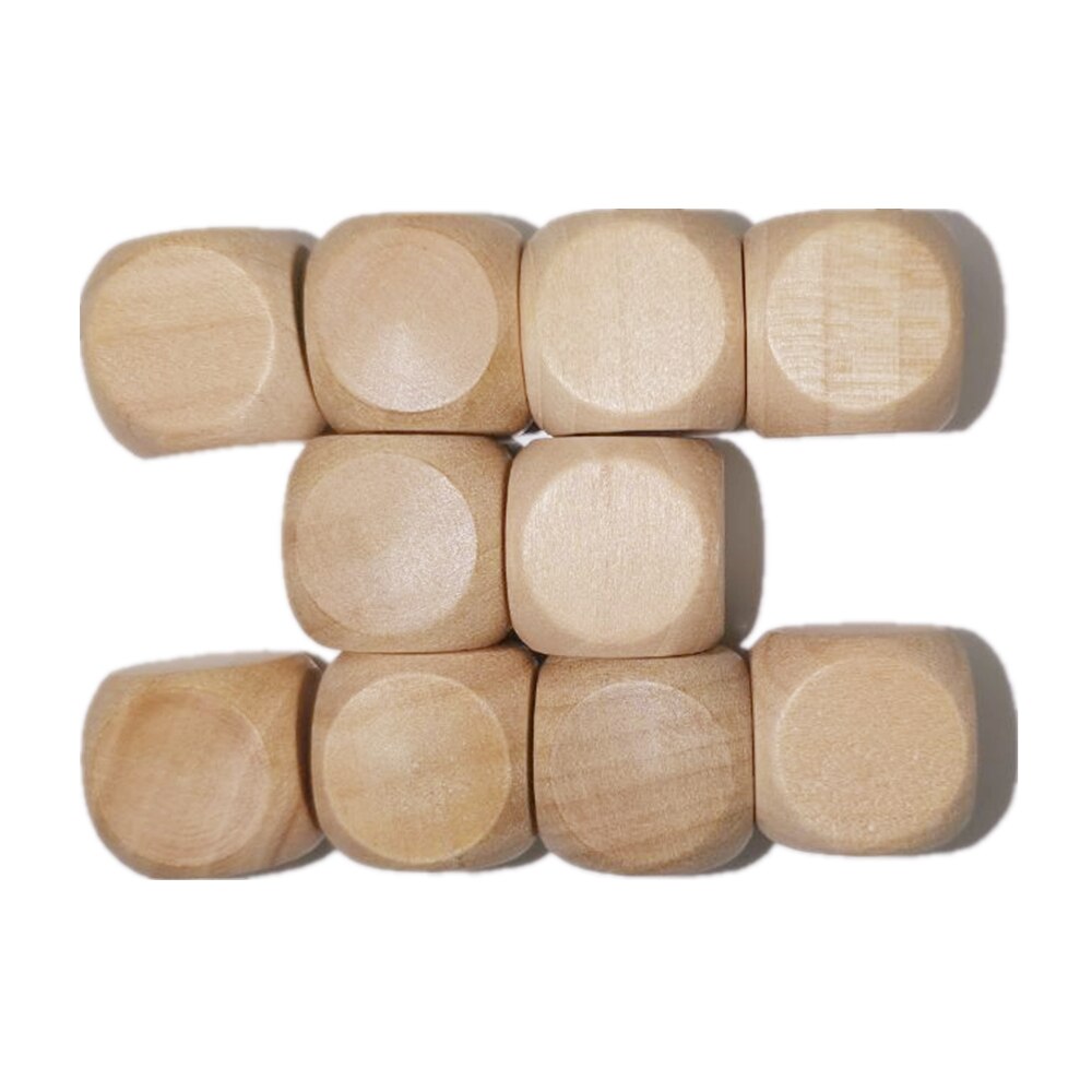 10pcs Wood Dices Entertainment Game Dice Blank Faces for DIY Printing Engraving Kid Toys Game 10mm 12mm 14mm 16mm 18mm 20mm Dice