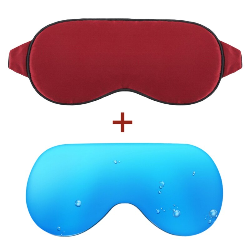 Masque pour les yeux de glace par FOMI Care Technology | Refroidissement occultant pour la Migraine de voyage en avion pour le sommeil relaxant