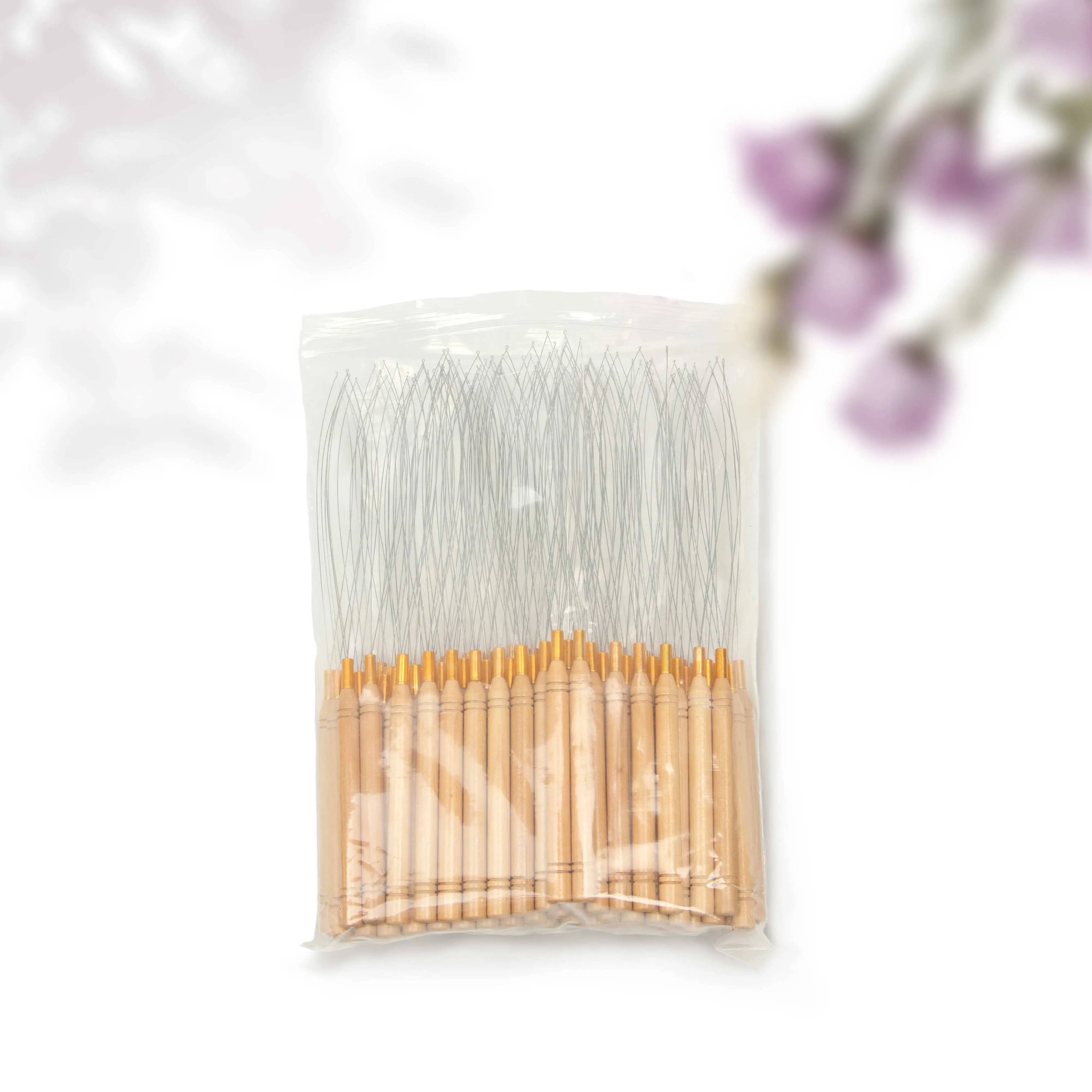 Micro Rings Loop Threader Treknaald Gebruikt met Haartang Kralen Micro Ring Haarverlengingsgereedschap Naald Haaknaaldlus: Oranje