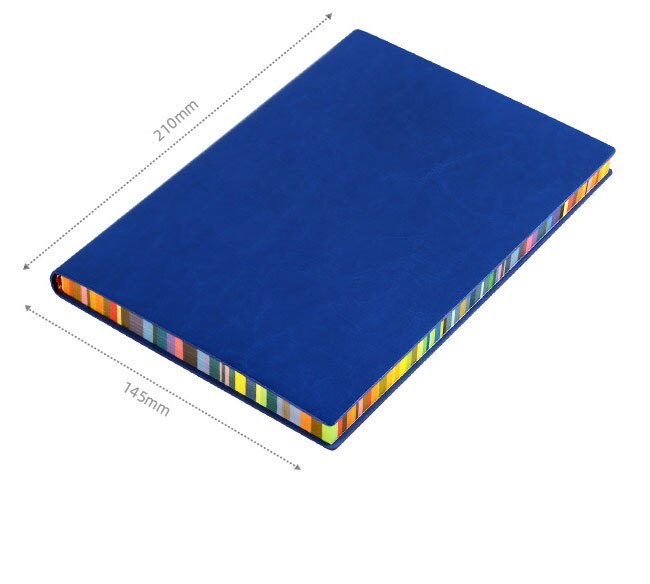 A5/A6 Soft Surface Cute Notebook 100 And Simple Notes With Rainbow Edges Thick Leather Diary Office Stationery: A5-4