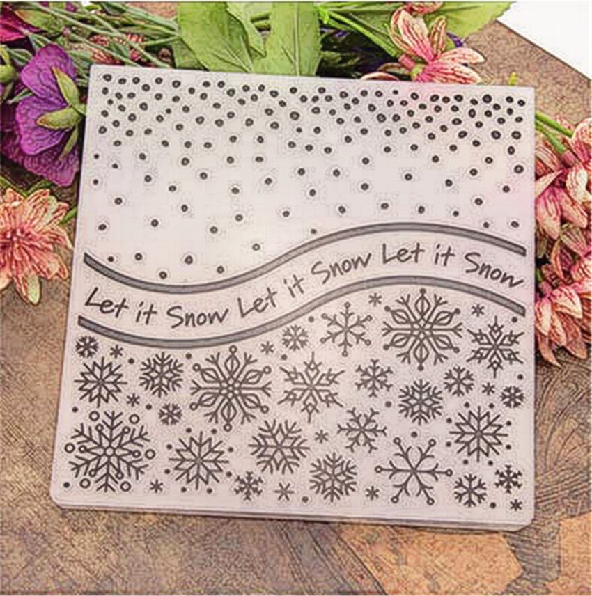 15x15cm Snowflakes Embossing folders Plastic bump Scrapbooking DIY Template Fondant indentation Cake Photo Album Card Make