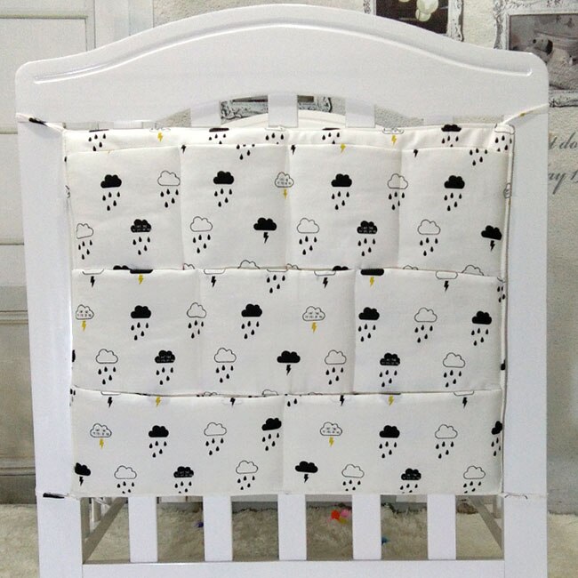 Babybedje Zak Opknoping Opbergtas Wieg Baby Bed Bumper Opknoping Opbergtas Multi-Functionele Mousseline Baby Beddengoed Bumper nachtkastje: NO16