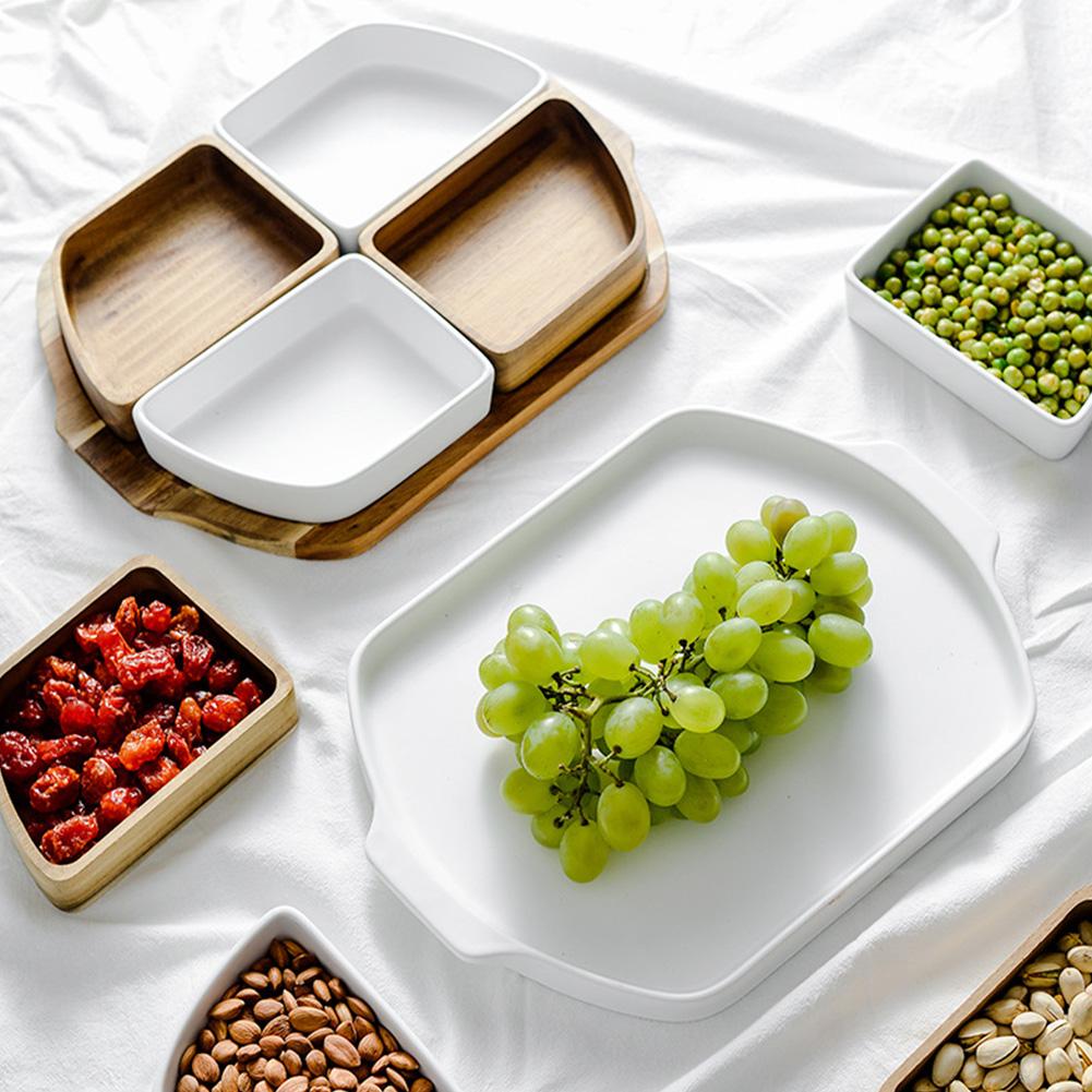 Japanese Ceramic/wood Storage Tray Snacks Candy Year Nut Living Room Storage Box Dried Snack Dessert Tray