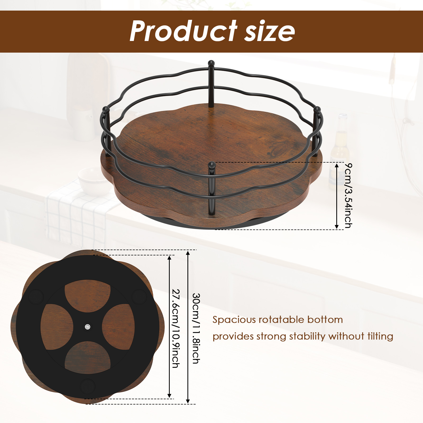 Aufbewahrungsorganisator für Gewürze 360° ° Rotierender Drehteller-Organizer-Gestell, multifunktionales drehbares Gewürzregal, Speisekammer, Schrank, Drehteller