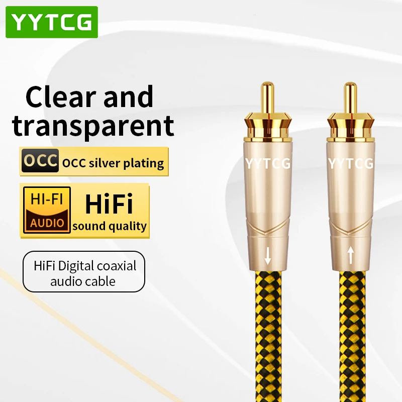 Cable Coaxial de Audio Hifi RCA a RCA, conector Digital estéreo macho a macho para amplificador de DVD de TV, Subwoofer, 1m, 2m, 3m, 5m