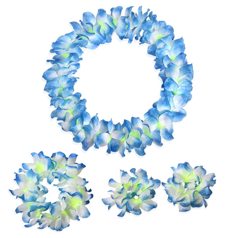 4 teile/satz hawaiisch Blume Leis Girlande Halskette Phantasie Kleid Party Hawaii Strand