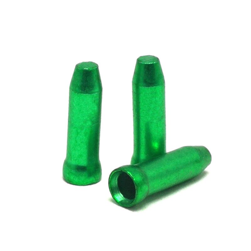 Tapas de extremo de Cable interno para palanca de cambios de freno de bicicleta, funda equipo de aluminio, accesorios para ciclismo, 50 Uds.: Green