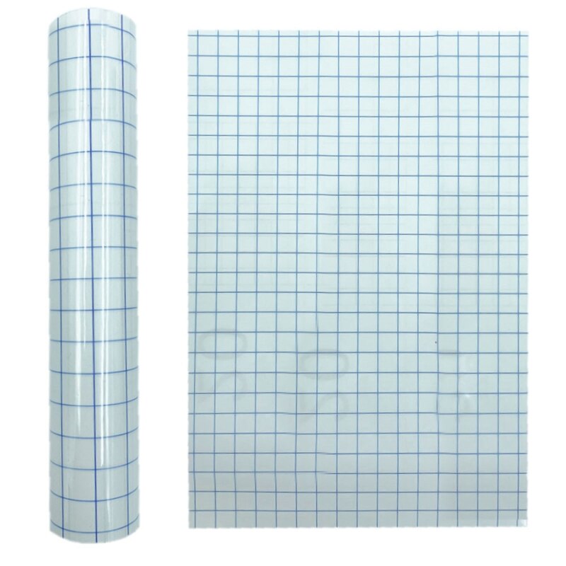 30x100cm DIY Clear Vinyl Transfer Paper Application Tape Roll Alignment Grid for Car Silhouette Window Decal Sticker: Blue