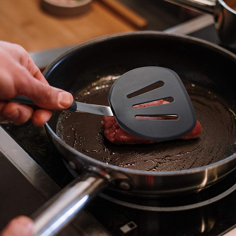 2 Pieces Silicone Turners,Flexible Pancake Turner,Wide Round Kitchen Flipper Spatula,for Eggs Pancakes Burgers Steaks