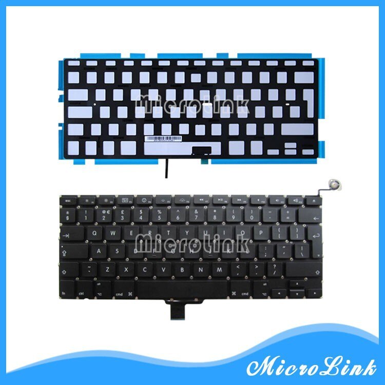 for Macbook Pro 13" A1278 UK keyboard with Backlight MC374 MB990 MC700 MB466