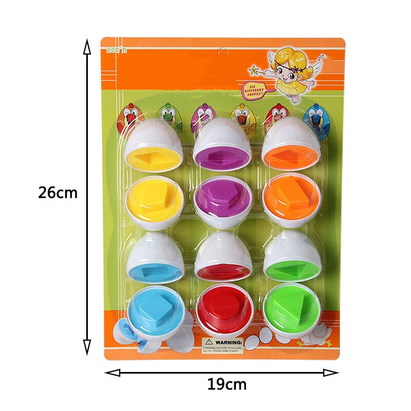 6pc/set Color Matching Egg Set Preschool Toys Color Recognition Skills Learning Toy Eductional Shape Cognition