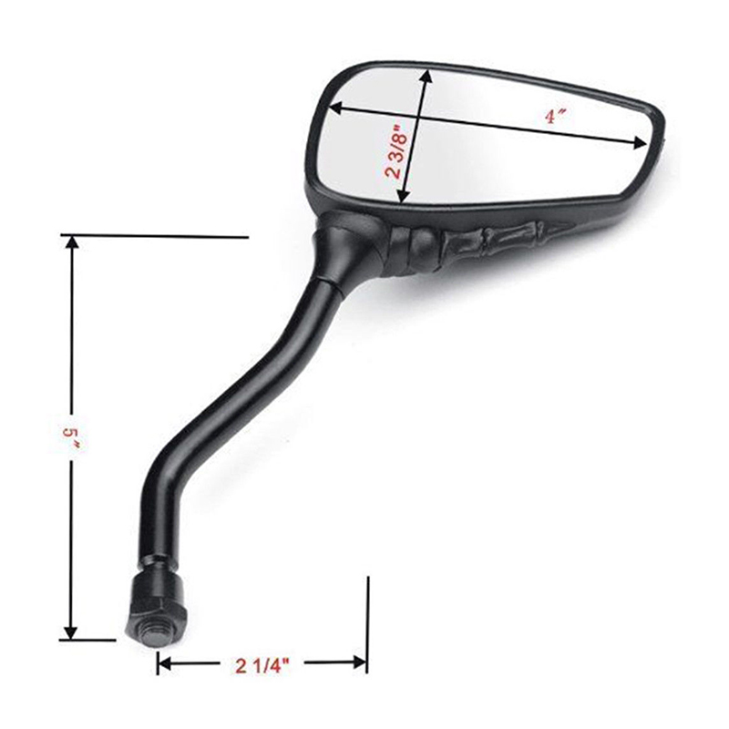 Rétroviseur de moto, accessoires de Scooter électrique, paire de main de crâne 10mm 8mm noir personnalisé squelette griffe guidon vue arrière Scooter électrique