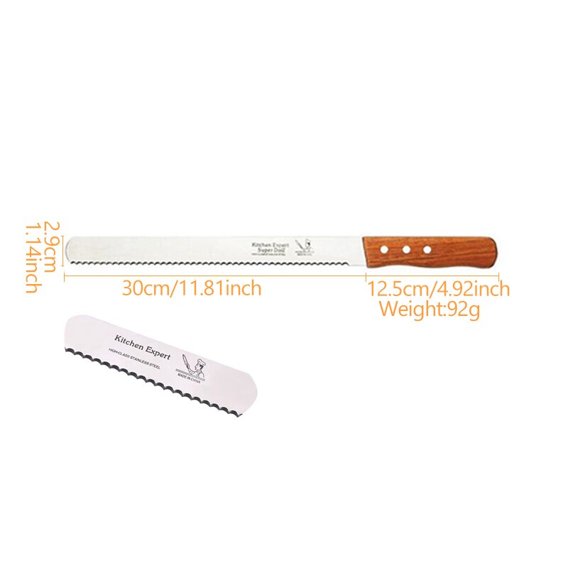 8/10/12/14 Inch Best Serrated Bread Knife Cake Cutting Knife Long Baguette Cutter Stainless Steel Loaf/Bread Slicer/Slicing 0085: Coarse tooth  12inch