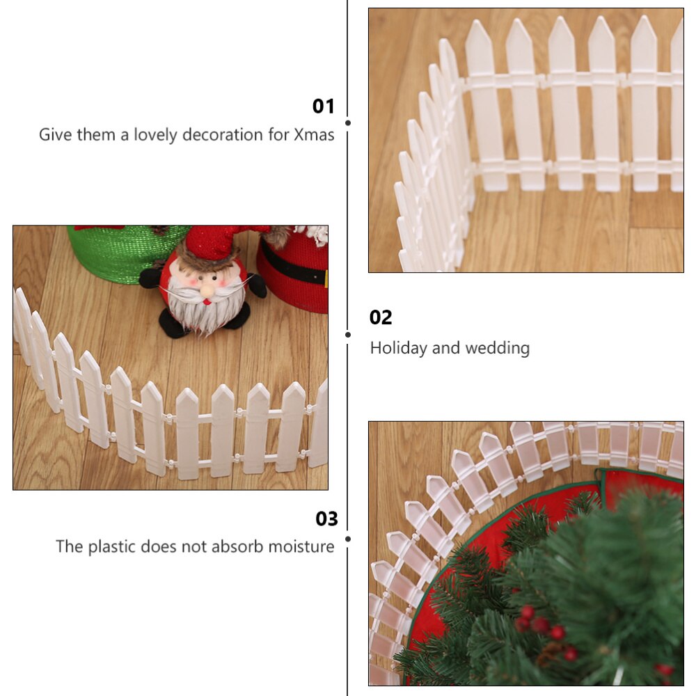 10Pcs White Plastic Fence Christmas Xmas Tree Wedding Party Fence Decoration
