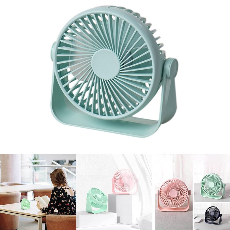 D605 Desktop Fan, 5-Inch Fan Blade Can Be Rotated Vertically 360 Degree USB Charging Dual Power Small Fan