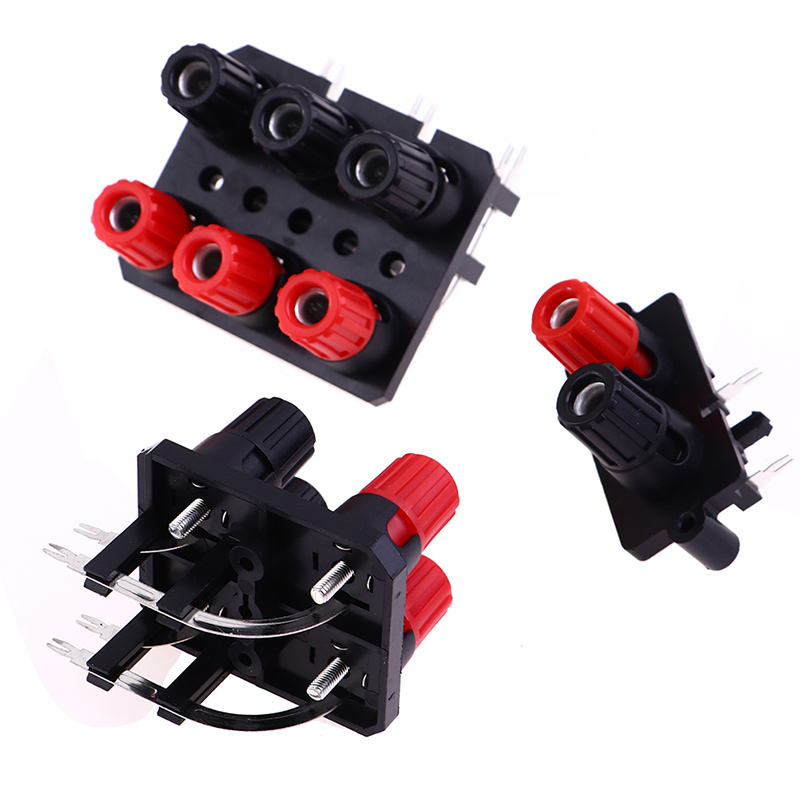 1 unidad de 2, 4, 6 posiciones, Pin curvo, conector de Audio externo, amplificador de altavoz, conector Banana de 4mm, bloque de terminales de poste de tornillo
