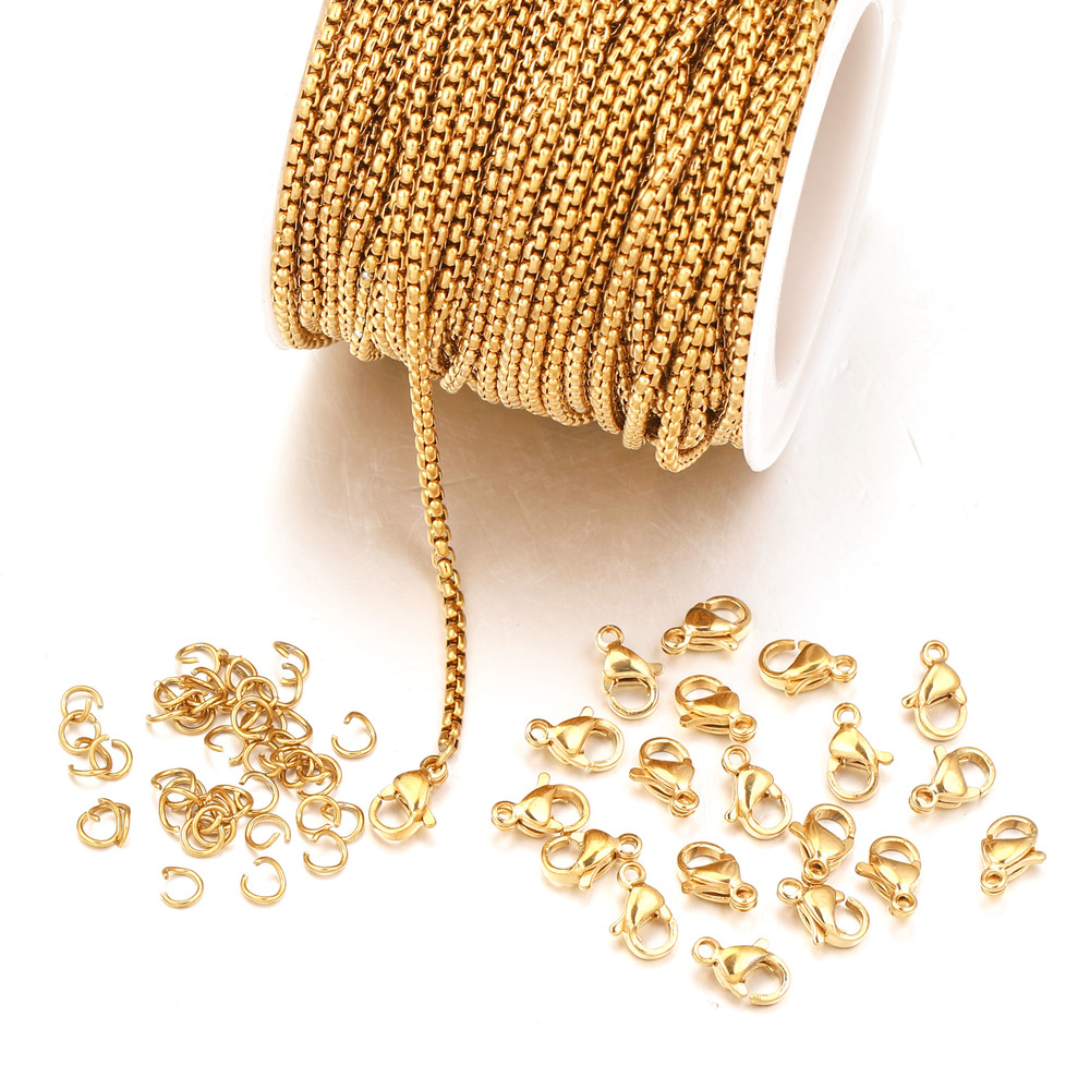 10 Meter Ketting Met Karabijn En Opening Ring Set Diy Rvs Sieraden Maken Kit Voor Armband Ketting