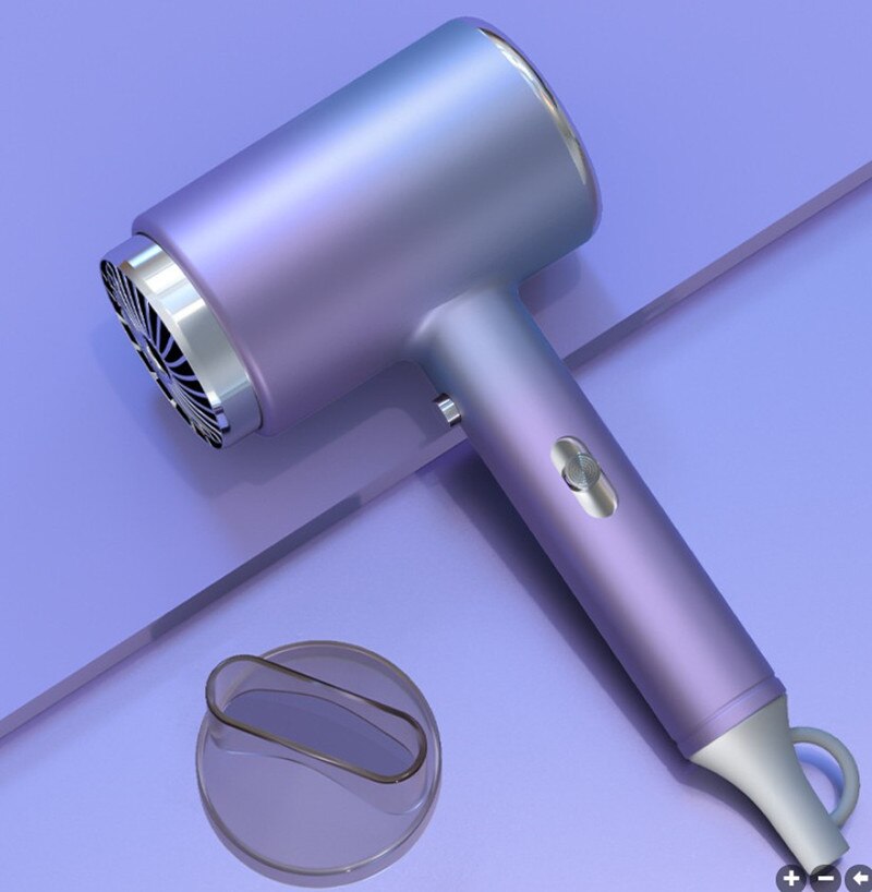 Secador de pelo para uso doméstico, dispositivo eléctrico silencioso de aire /frío, con rayos azules, recolección de aire de iones negativos