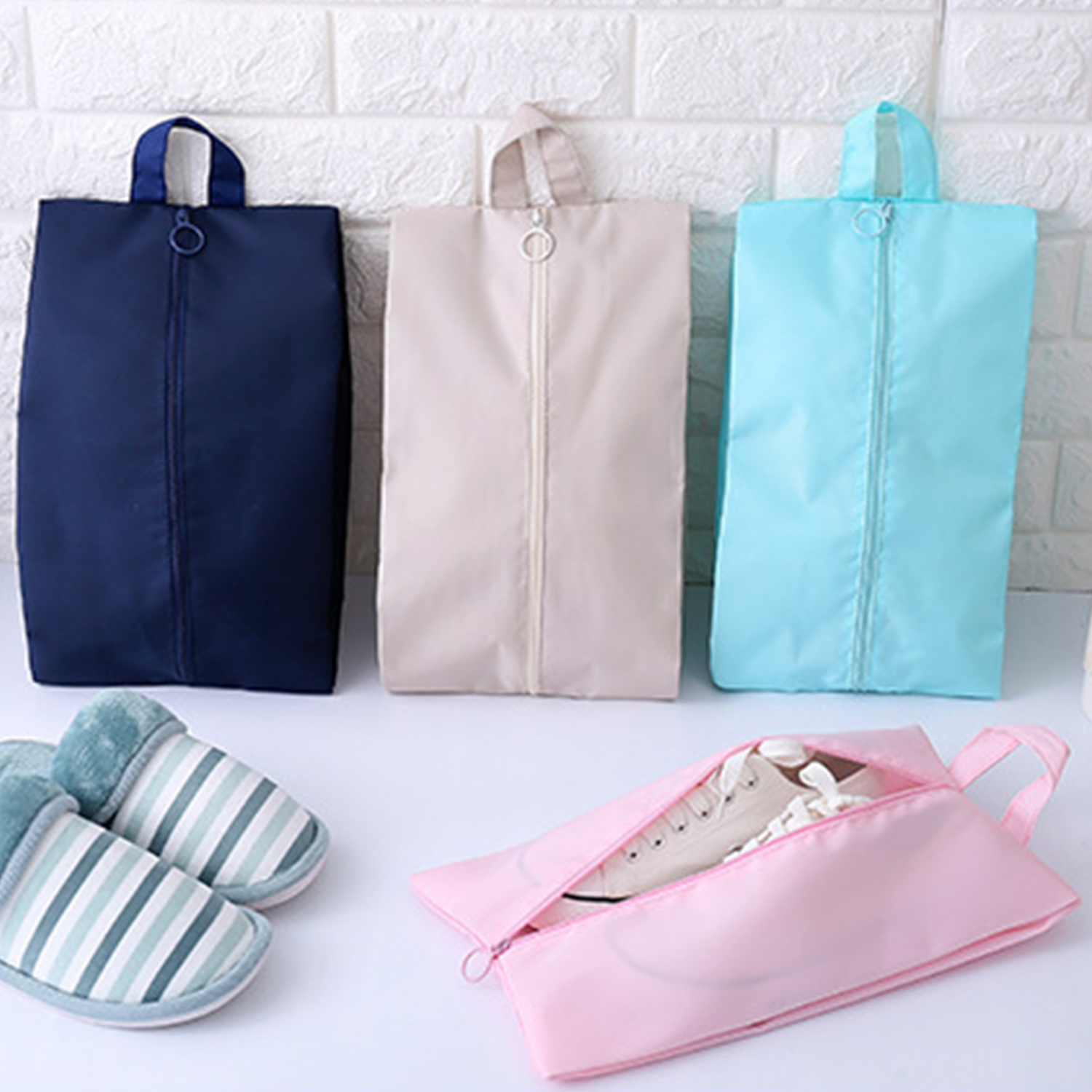 Reise Aufbewahrung tasche Schuhe Reise Verpackung Würfel Unterwäsche Kleinigkeiten Finishing multifunktion ale wasserdichte tragbare Reiß verschluss Schuh tasche