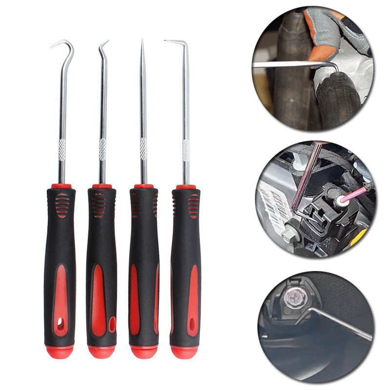 Juego de destornilladores de sello de aceite para vehículo, extractor de junta tórica, ganchos de selección, herramientas de reparación de sellado, 16cm, 4 Uds.