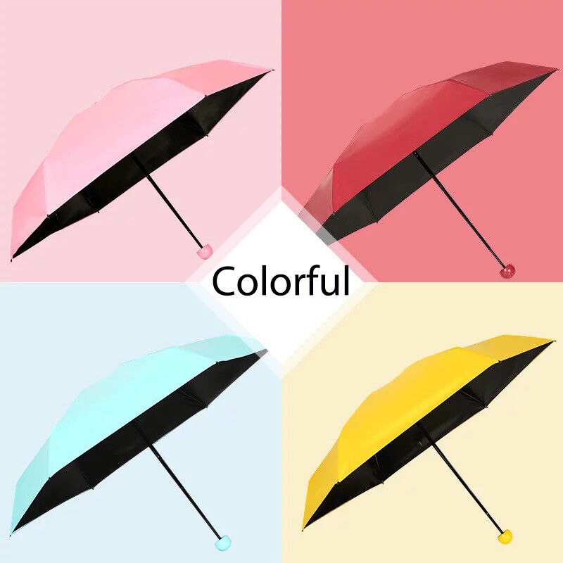 Super Mini Capsule Umbrella Rain Woman Clear Pocket Anti-UV Umbrella Windproof 5Folding Umbrellas Compact Rain Children