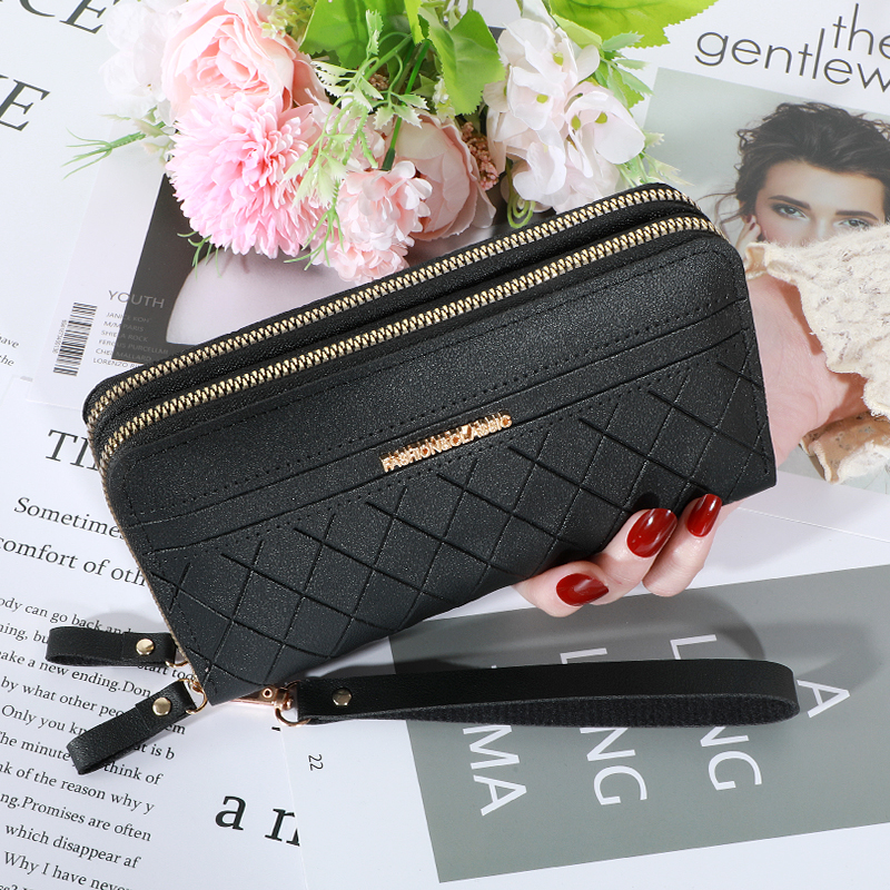 Lang damelommebok damevesker dusk myntveske kortholder lommebøker dame pu-skinn clutch