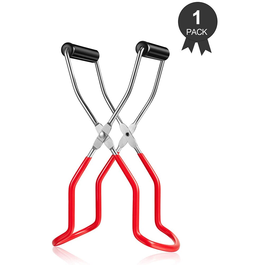 Canning Jar Lifter with Grip Handle Canning Tongs Stainless Steel Anti-Scalding Anti-Slip Wide-Mouth Clip for Kitchen Restaurant