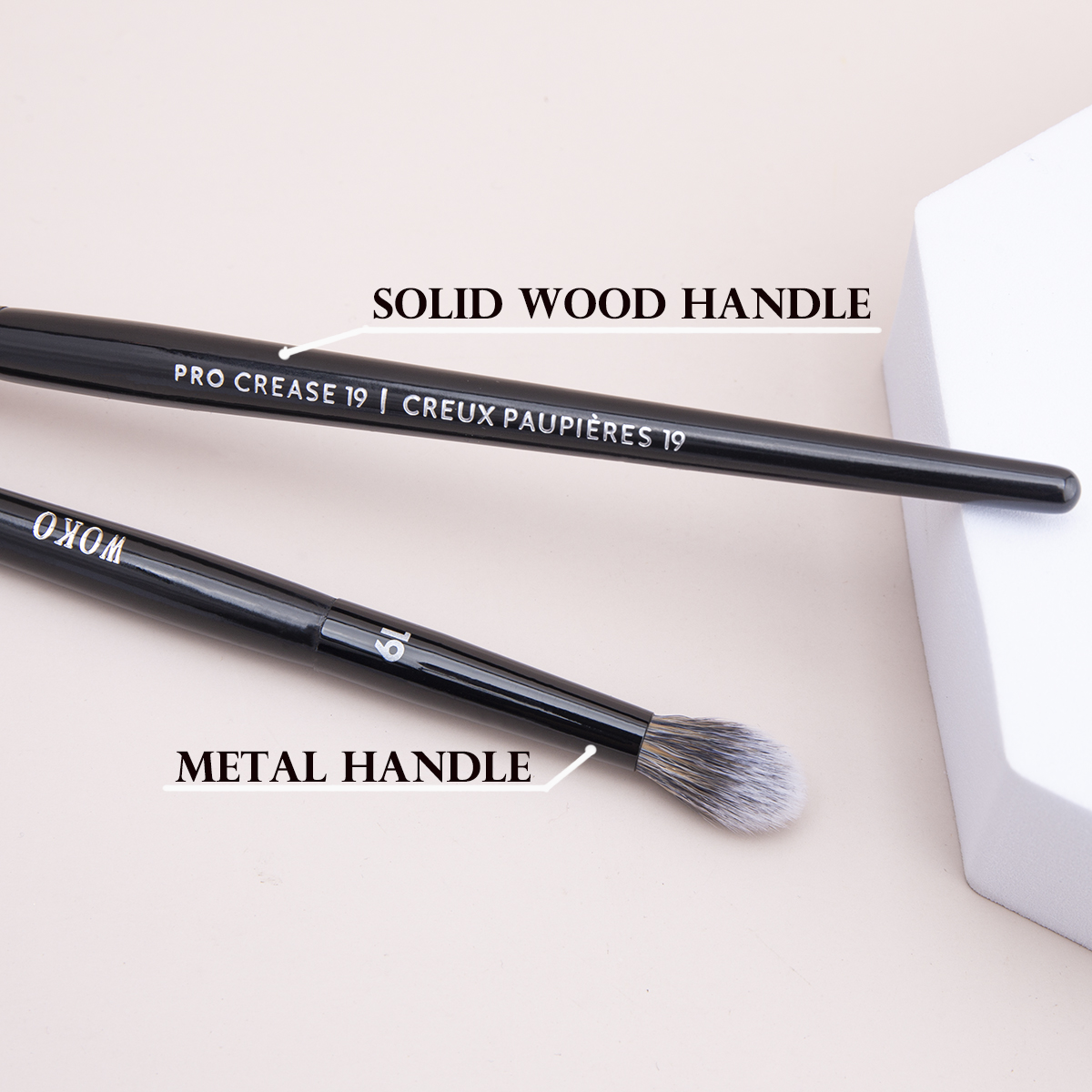 WOKO 19 Brocha para pliegues Sombra de ojos Brocha para mezclar manchas Brocha de maquillaje Cónico Preciso Sombra de ojos en polvo Brocha para pliegues
