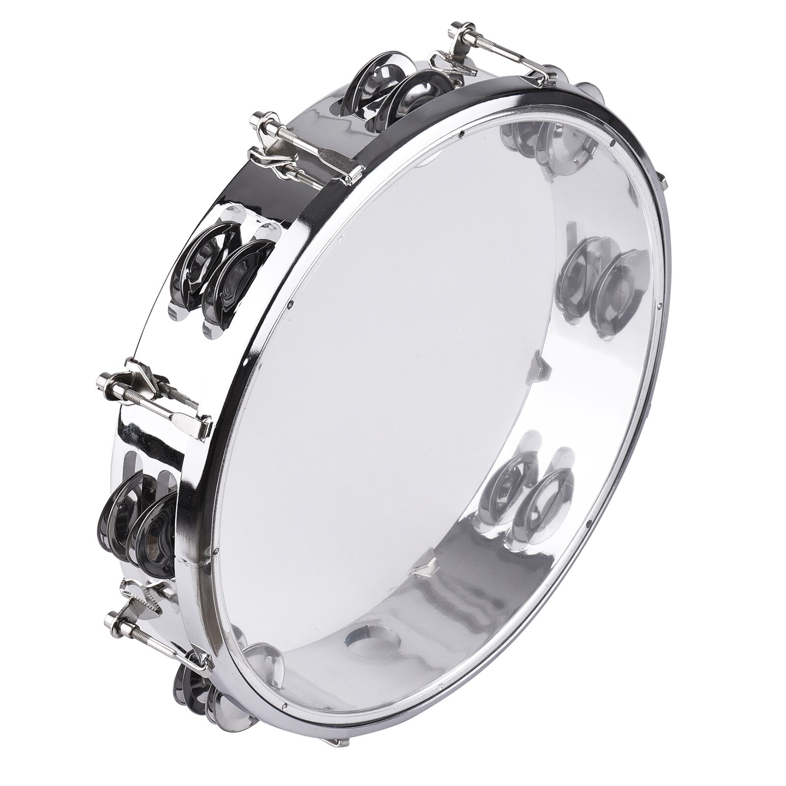 Tambour à main avec clochette à Double rangée, 8/10 pouces, Instrument de Percussion, accessoires, pièces